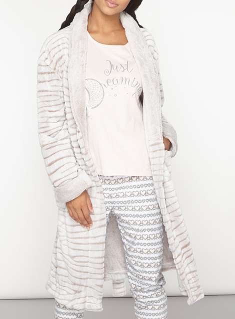 Zebra Clipped Dressing Gown